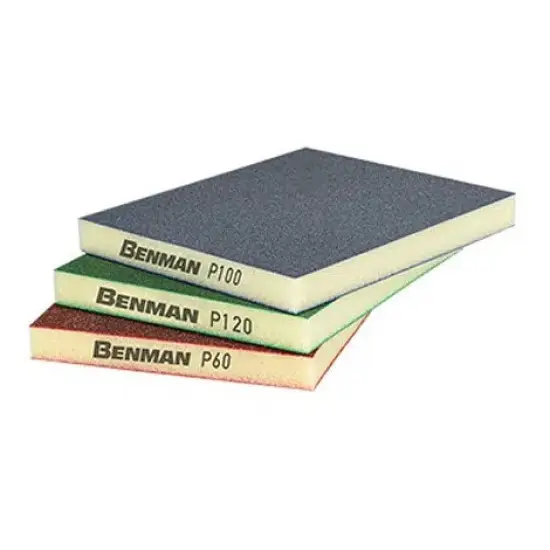 2 oldalas csiszolólap P120, 123x98x12,5mm, BENMAN Azonnali szállítás