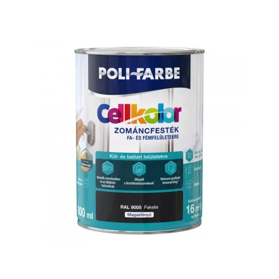 Cellkolor magasf. zománcfesték RAL9005 fekete 0,8 l Nézd meg most