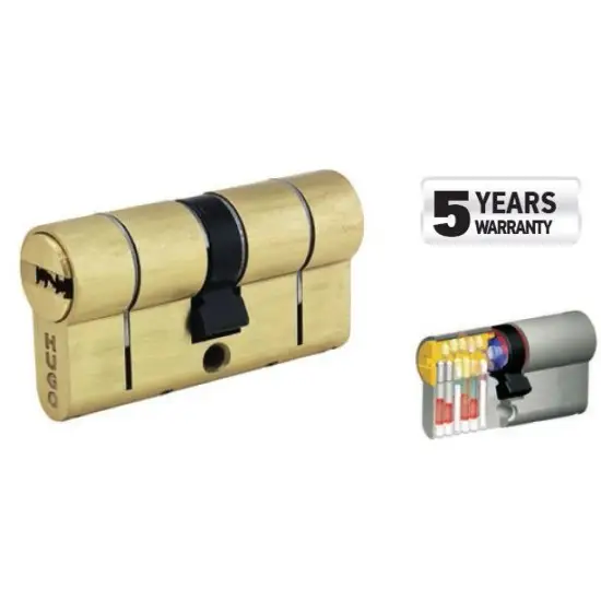 cilinder biztonsági záras, GR3.5S, 60mm (30-30), 5 kulcs, csiszolt sárga Azonnali szállítás