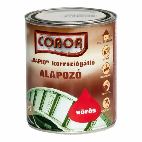 Újdonság Coror rapid korroziógátló alapozó vörös 0,75 l