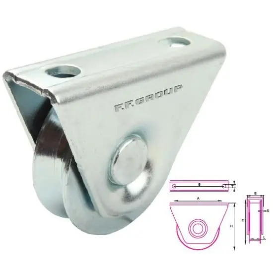 csapágyas görgőkerék, külső felfogatással, V92 forma, 80mm, Kedvezményes ár