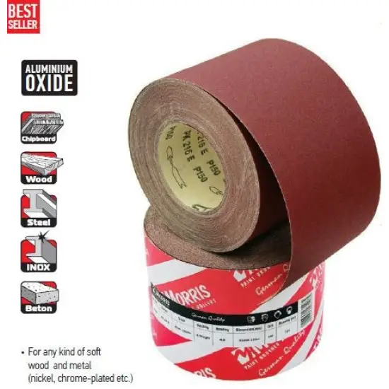 csiszolópapír tekercs, piros, 115mm x 25m, szemcse 150?, PK216E Kiárusítás