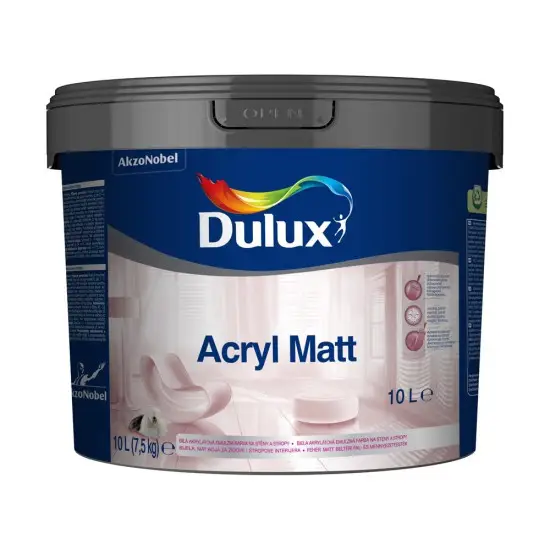 Dulux Acryl Matt beltéri falfesték fehér 10 l Kedvezmény