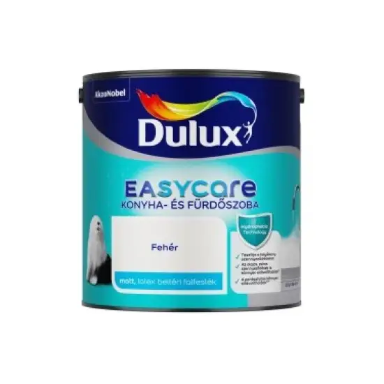Dulux Easycare konyha és fürdőszobafesték matt fehér 2,5 l Legkelendőbb