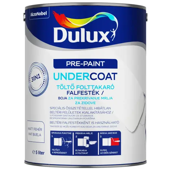 Legnépszerűbb Dulux UnderCoat 3in1 töltő, folttakaró falfesték 5 L
