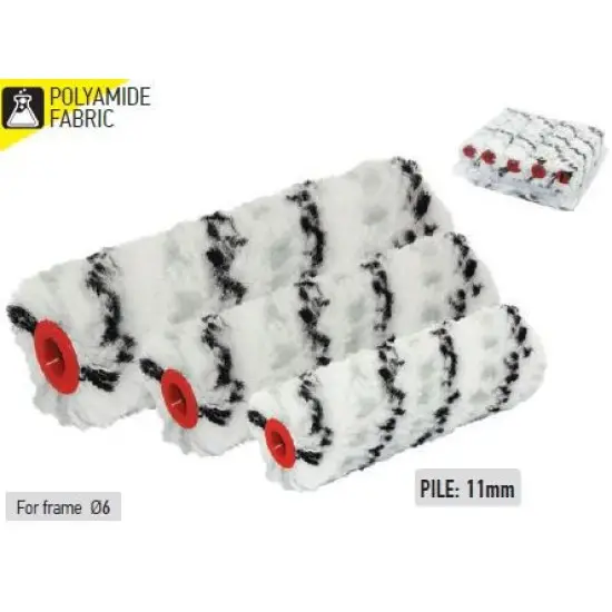 festőhenger polyamid szürke fekete, (2db) 10cmX17mm Szuper akció