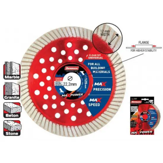 gyémánt vágókorong, MAXPOWER, univerzális-TURBO, 125 X 2.0 X12w Nézd meg most