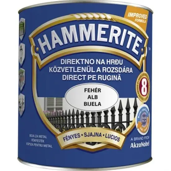 Exkluzív ajánlat Hammerite fényes fehér 2,5 l