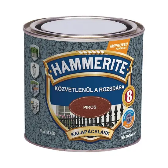 Hammerite kalapácslakk piros 0,25 l Biztonságos fizetés