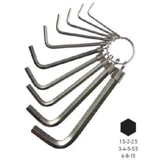 HEXA (imbuszkulcs) csavarkulcs szett, 10db, Outlet
