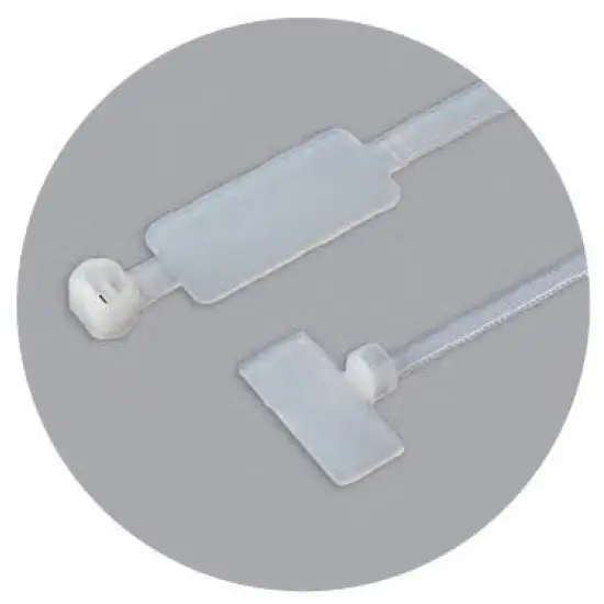 kábelkötegelő címkével, fehér, 220x4.8mm (100db) Végkiárusítás