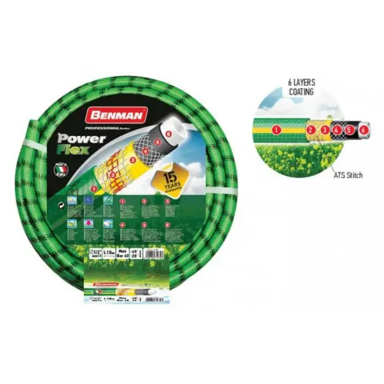 kerti tömlő POWERFLEX 5/8" X 25 m (zöld), Gyors kiszállítás