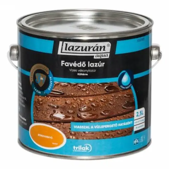 Lazurán Aqua Favédő Lazúr 3in1 borovifenyő 2,5 l Olcsóbb