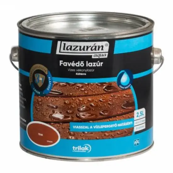 Lazurán Aqua Favédő Lazúr 3in1 teak 2,5 l Korlátozott ajánlat