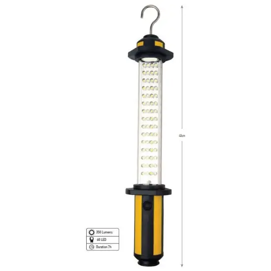LED munkalámpa, vezeték nélküli, tölthető (230V vagy USB), 60 LED, csepp Akciós ár