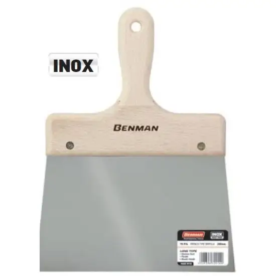 Szuper akció nemesacél spatula, fa markolat, hosszú penge, 240mm
