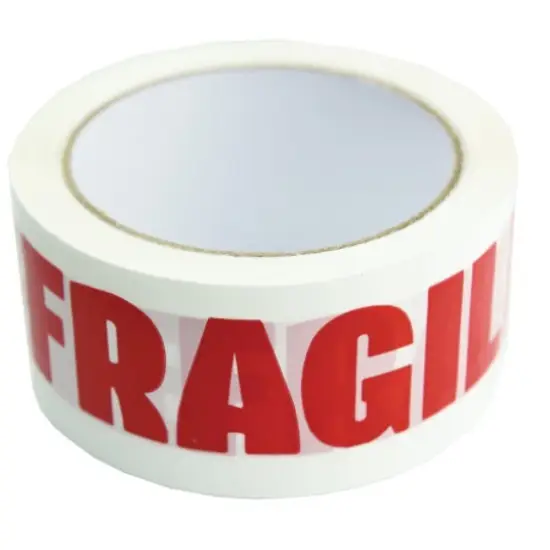 Kedvezményes ár Nyomtatott ragasztószalag, fehér alapon, piros " FRAGILE"jelzéssel, 5
