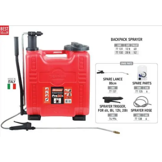 Biztonságos fizetés permetező, hátra tehető, 20 Liter