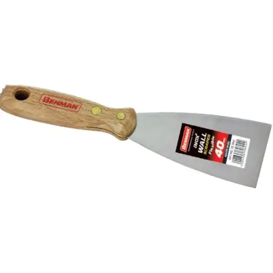 rugalmas inox (rozsdamentes acél) kaparó, fa markolat 2.5'' (63mm) Biztonságos fizetés