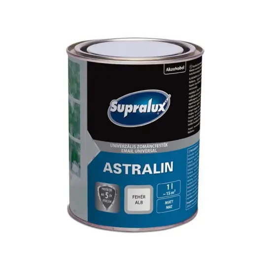 Gyors kiszállítás Supralux Astralin univerzális zománcfesték magasf. fehér 1 l