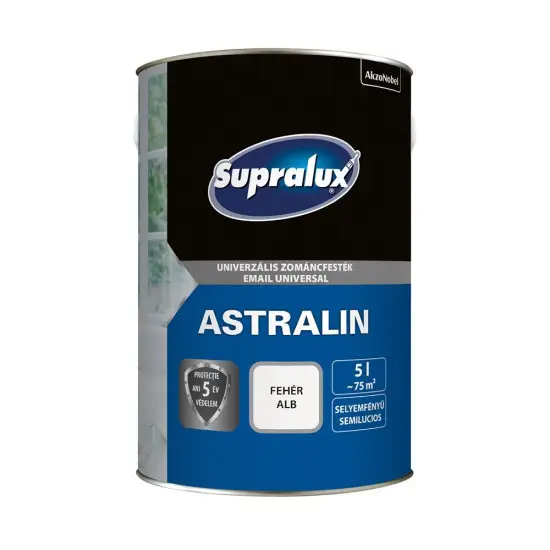 Supralux Astralin univerzális zománcfesték selyemf. fehér 5 l Akció