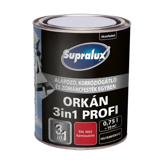 Vásárlói kedvenc Supralux Orkán 3in1 Profi RAL3002 kárminvörös 0,75 l