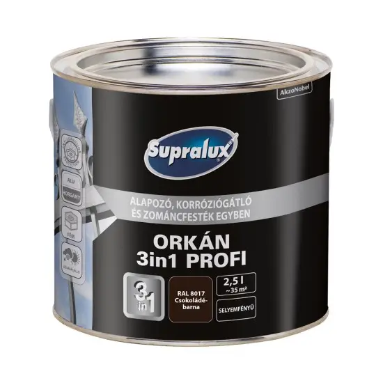 Alacsony ár Supralux Orkán 3in1 Profi RAL8017 csokoládébarna 2,5 l