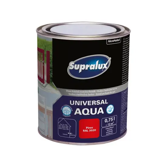 Supralux Universal Aqua selyemf. piros RAL3020 0,75 l Különleges ajánlat