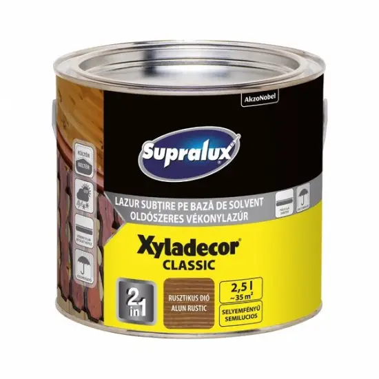 Supralux Xyladecor Classic vékonylazúr rusztikus dió 2,5 l Kedvezményes ár