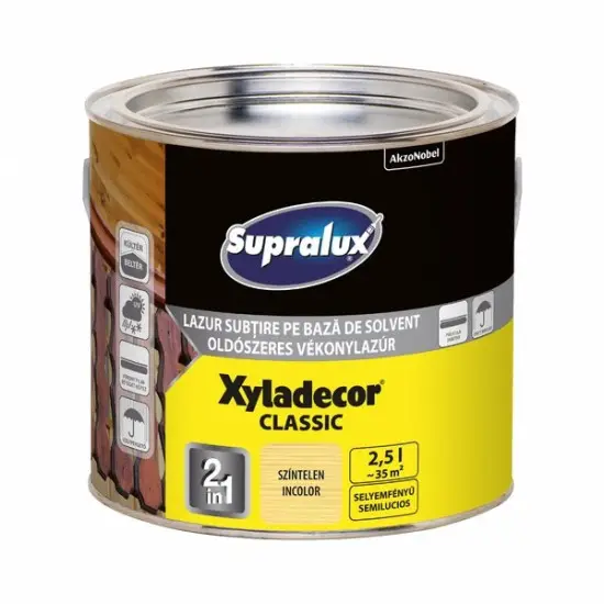 Rendeld meg most Supralux Xyladecor Classic vékonylazúr színtelen 2,5 l