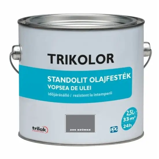 Trikolor Standolit Olajfesték 200 szürke 2,5 l Legkelendőbb