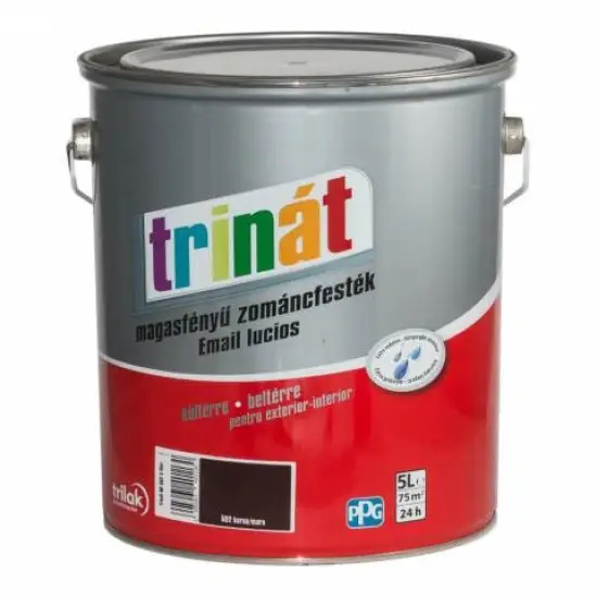 Trinát magasf. zománcfesték 502 barna 5 l Akciós ár