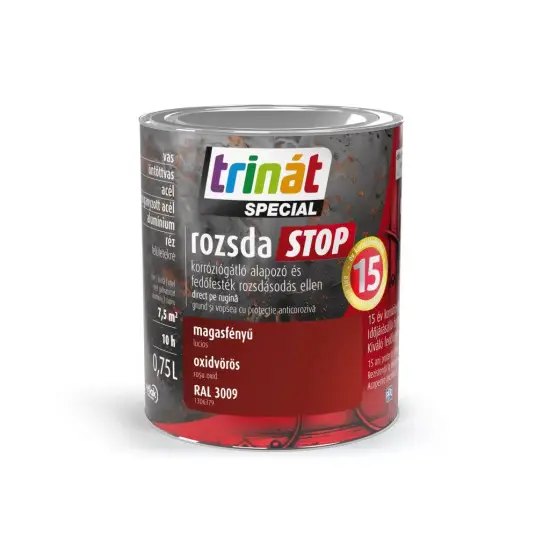 Trinát Rozsdastop magasf. RAL3009 oxidvörös 0,75 l Legkelendőbb