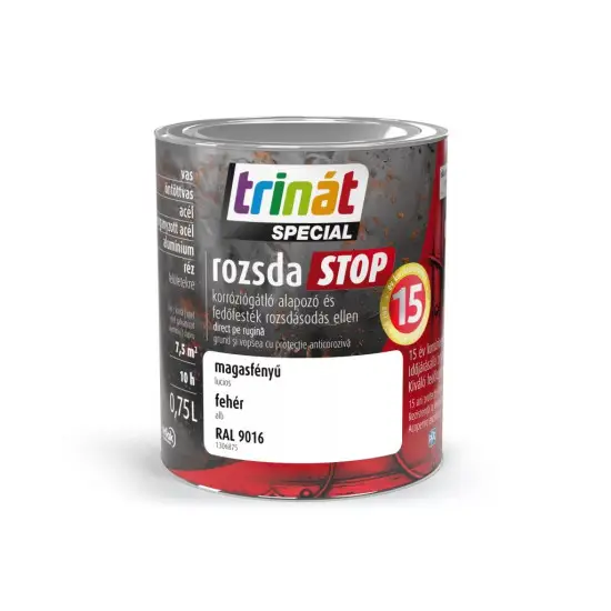 Trinát Rozsdastop magasf. RAL9016 fehér 0,75 l Kedvezményes ár