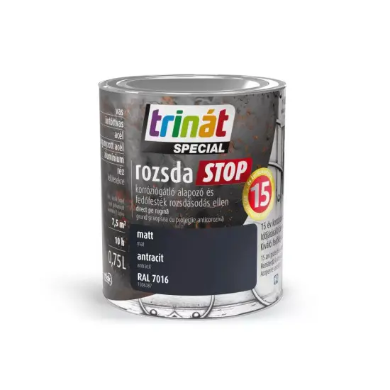 Biztonságos fizetés Trinát Rozsdastop matt RAL7016 antracit 0,75 l