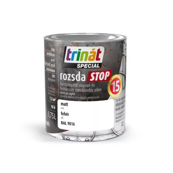 Kiárusítás Trinát Rozsdastop matt RAL9016 fehér 0,75 l