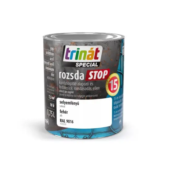 Árengedmény Trinát Rozsdastop selyemf. RAL9016 fehér 0,75 l