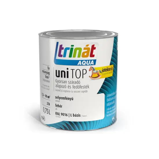 Trinát Unitop selyemf. zománcfesték RAL9016 fehér "L" 0,75 l Akciós ár