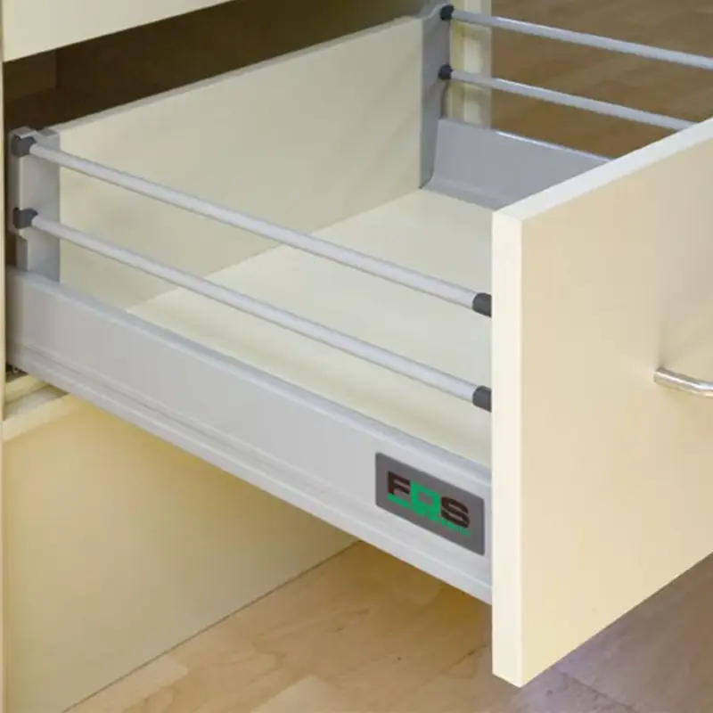 Fiókcsúszó FDS-DF D 300mm duplafalú fiókoldal Szürke 40kg magassított 2 korláttal Prémium