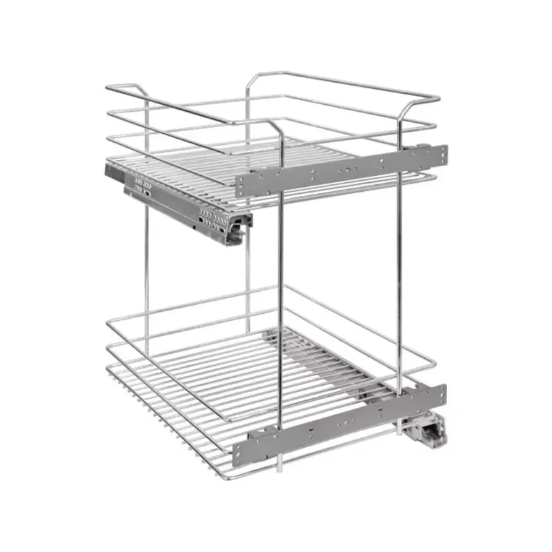 Gyors szállítás Fémrács 20S02/40-45 PCR 2 Részes csillapított kihúzható polc 335x535x430mm Króm