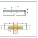 Excenter szár, közös oldalhoz 7x85,4mm Népszerű
