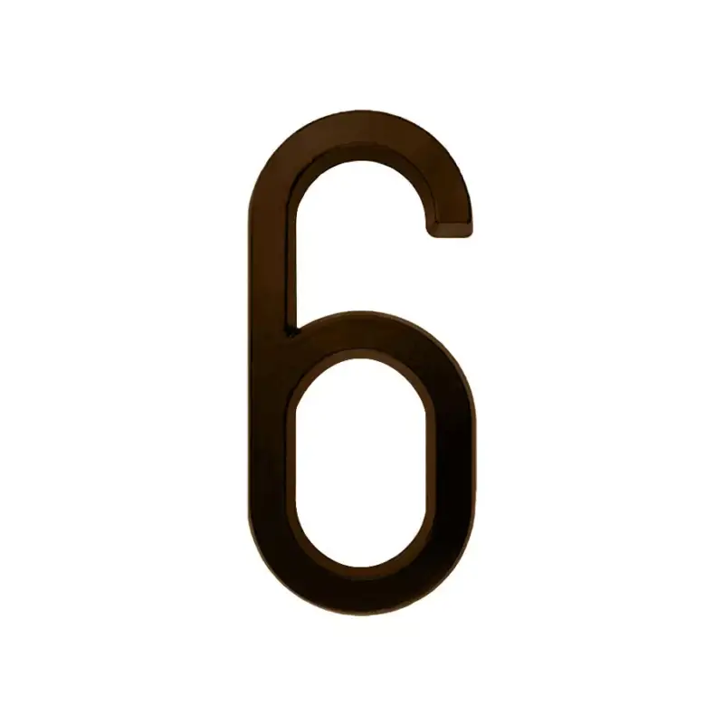 Akciós ár Házszám zamak barna "6-os"12x6cm kifutó