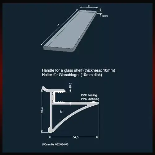 ZOBAL - Üvegpolctartó 10mm üv. L0600mm Alacsony ár