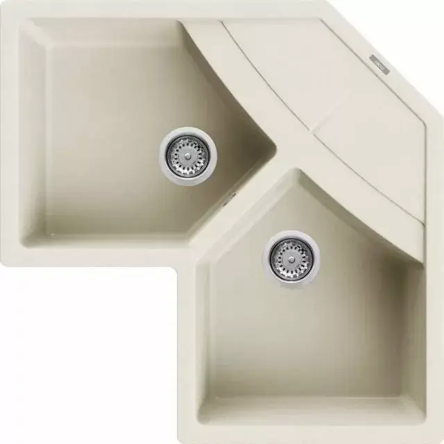 Elleci Mosogatótálca Unico CORNER sarok G62 bianco antico 830x830/190mm Expressz szállítás