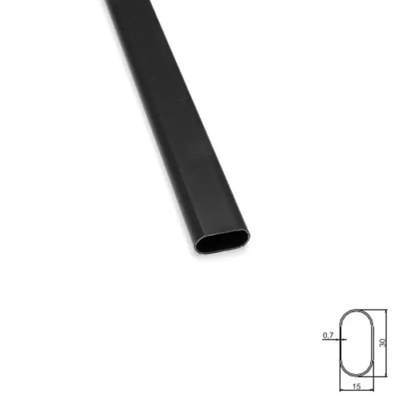 Fém vállfatartó rúd ovális 3000x30x15x0,7mm FEKETE Végkiárusítás