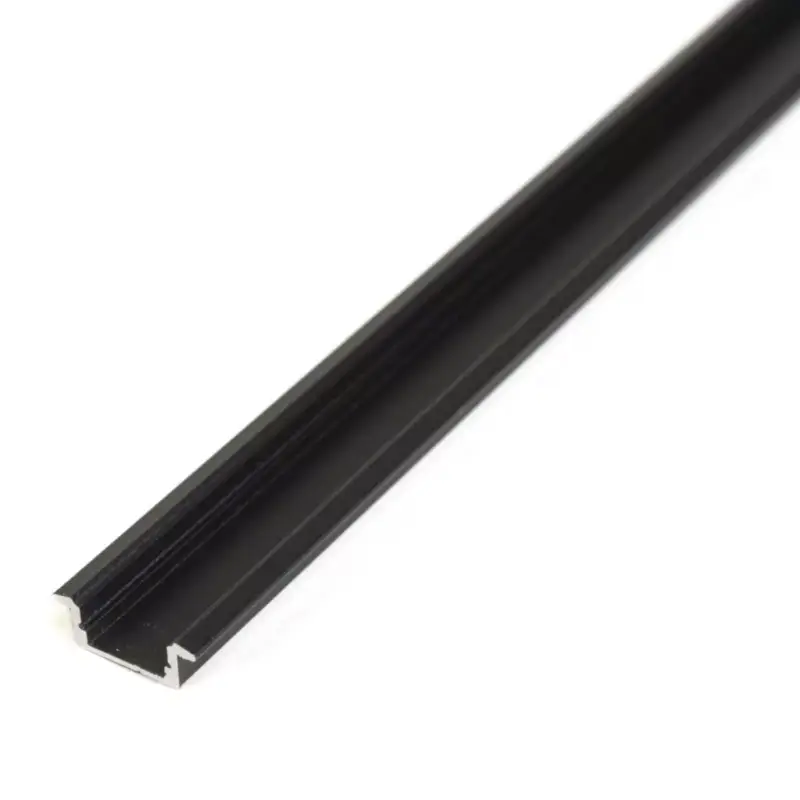 LED aluminium profil sín - 2000 x 23(17) x 8 mm - süllyeszthető U profil - fekete Árengedmény