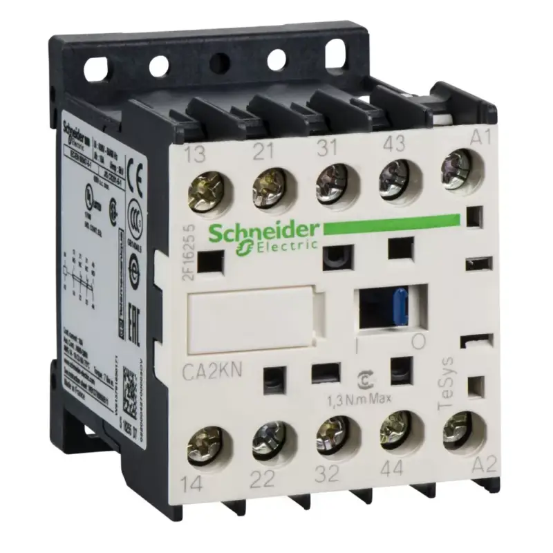 Legkelendőbb Schneider Electric CA2KN22FE7, Segédkontaktor 10A, 115V AC 50/60 Hz vezerlés, 2 Záró + 2 Nyitó érintkező, csavaros csatlakozás (Segédkapcsoló CA2KN22FE7)