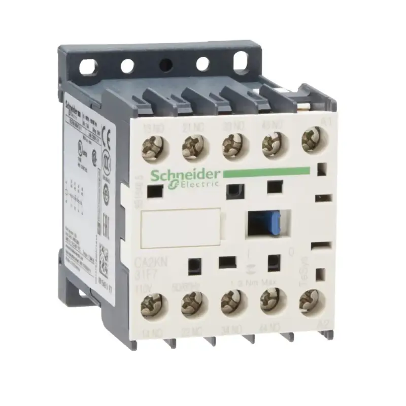Legjobb ár Schneider Electric CA2KN31F7, Segédkontaktor 10A, 110V AC 50/60 Hz vezerlés, 3 Záró + 1 Nyitó érintkező, csavaros csatlakozás (Segédkapcsoló CA2KN31F7)