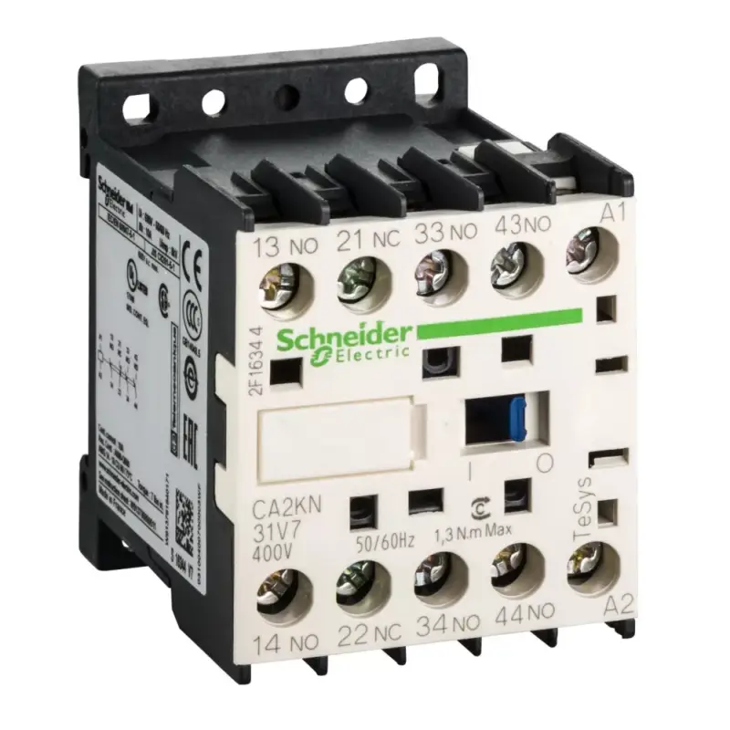 Schneider Electric CA2KN31V7, Segédkontaktor 10A, 400V AC 50/60 Hz vezerlés, 3 Záró + 1 Nyitó érintkező, csavaros csatlakozás (Segédkapcsoló CA2KN31V7) Végkiárusítás