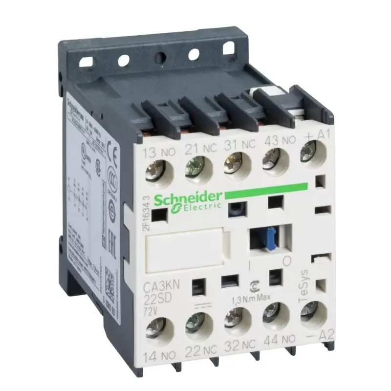 Biztonságos vásárlás Schneider Electric CA3KN22SD, Segédkontaktor 10A, 72V DC vezerlés, 2 Záró + 2 Nyitó érintkező, csavaros csatlakozás (Segédkapcsoló CA3KN22SD)
